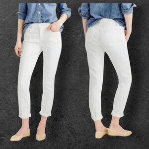 NWT! J. Crew High-Rise Slim Cropped Boyfriend Jean in White - 33